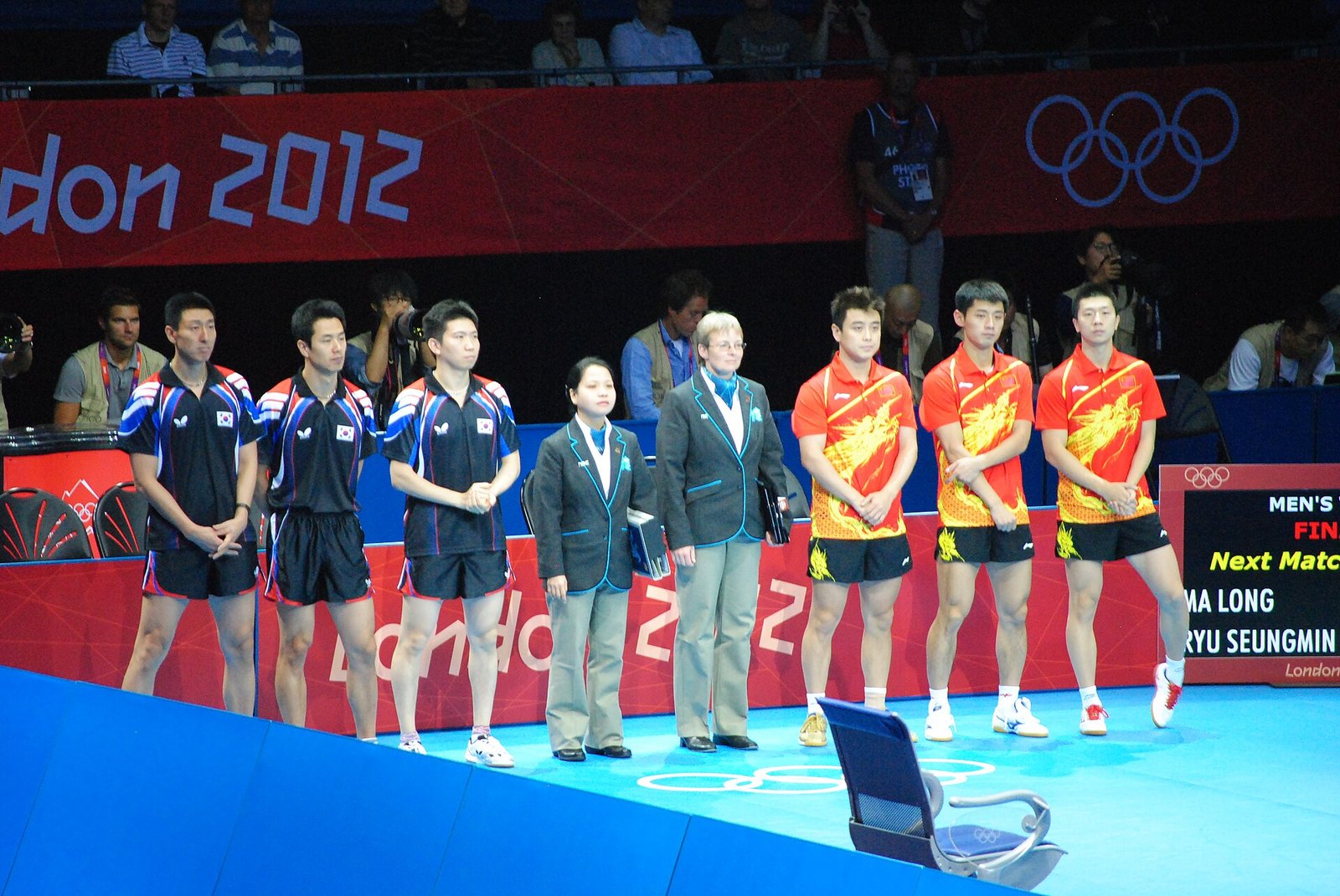 Men's team table tennis final at the London 2012 Summer Olympics